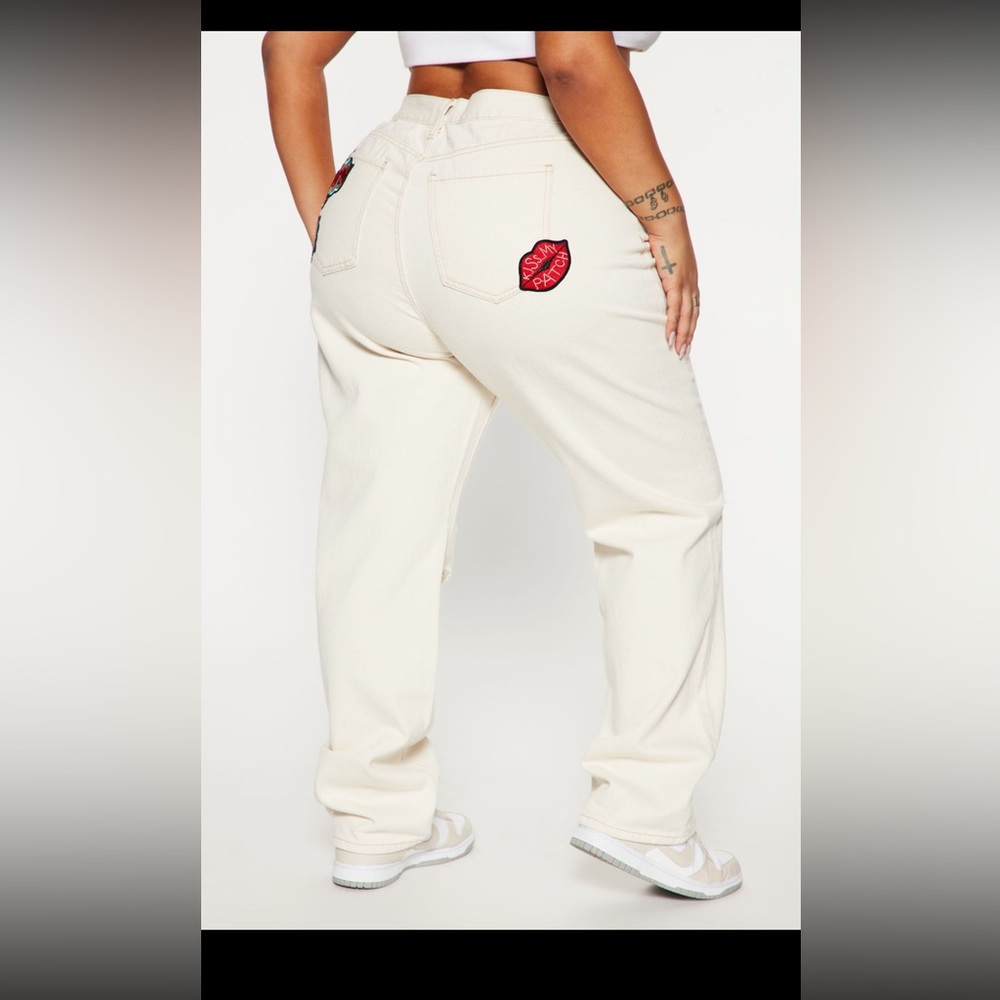 Oatmeal straight leg jeans